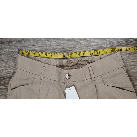 Belle‎ Poque Beige XL Shorts Cotton Stretch Women's Retro Beach Cuffed NWT - Picture 6 of 9